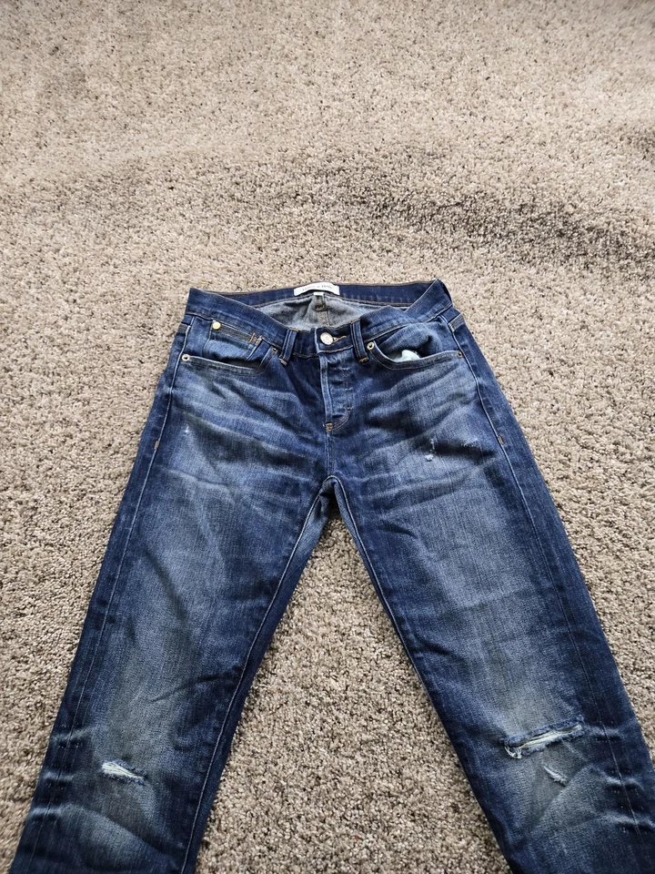 Pantalones de mezclilla Henry & Belle para mujer 26 azul con ribete desgastado fundición Foto 4 de 4