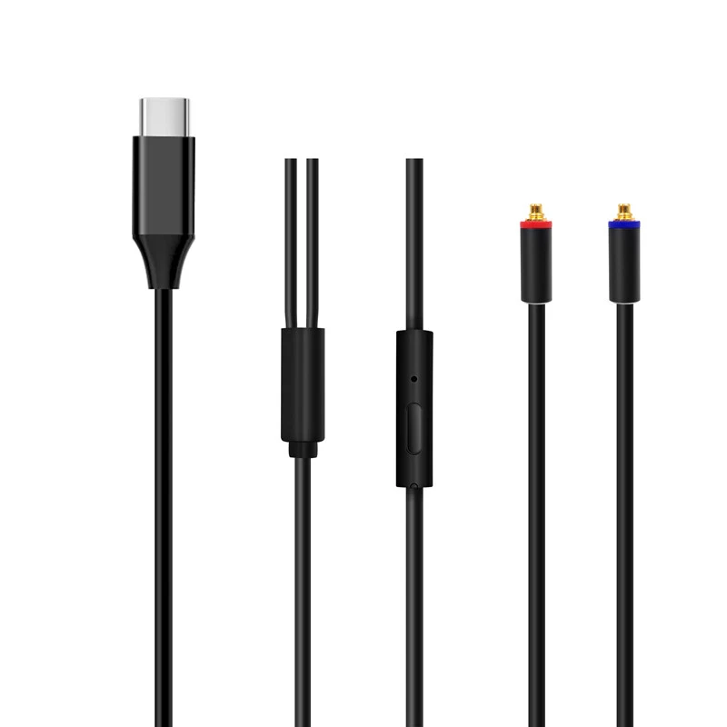 Cable tipo C a MMCX con micrófono para auriculares SHURE JVC AKG SONY Fiio Westone UE900 Foto 3 de 4