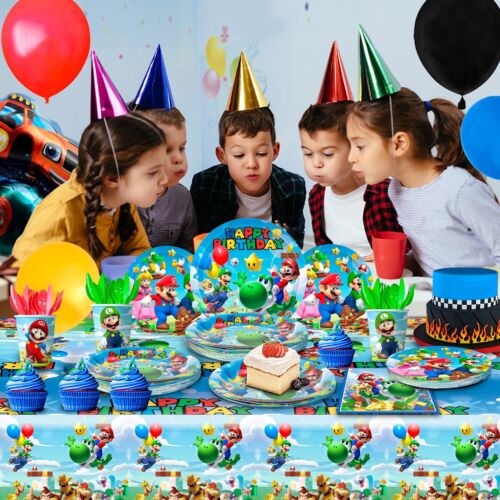 Super Mario Geburtstag Dekoration Geschirr 161pcs Super Mario Party Geschirr Set - Bild 4 von 10