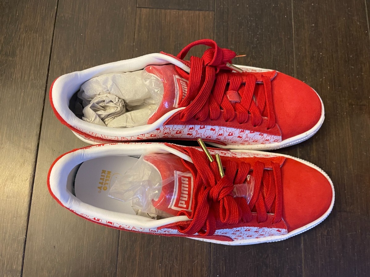 SIZE 7.5 PUMA 2018 50th Anniversary Hello Kitty x Suede Bright Red 