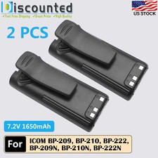 2 x 1650mAh BP-209 BP-210 Battery for ICOM IC-F11BR IC-F21BR IC-F21GM IC-F22SR