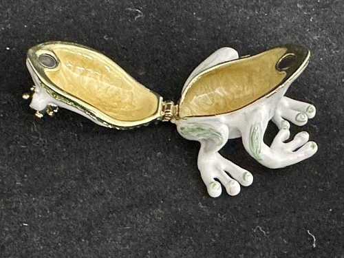 decorative trinket box/paper holder emerald green princess frog Miniature 3” - 第 4/8 張圖片