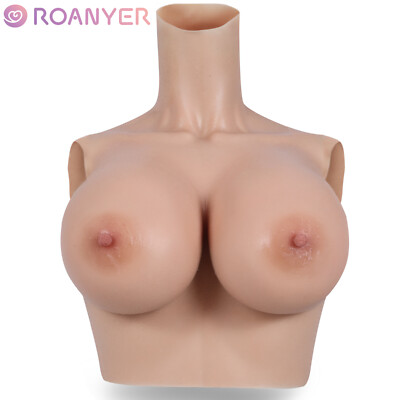 Roanyer Silicone G H Cup Breast Forms for Drag Queen Fake Boob Breastplate