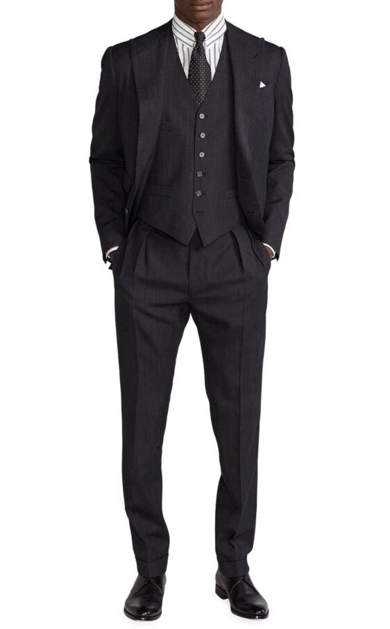 Etiqueta Púrpura Ralph Lauren 100% Lana CEO Trajes Chaleco Chaqueta Chaleco Caballero 44 Foto 4 de 4