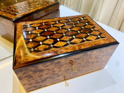 Big Moroccan jewellery Box lockable thuya wooden Jewelry Gift Box organizer