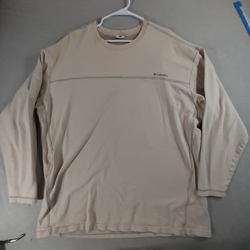 Columbia Sweatshirt Mens 3XT Baige Heavyweight Pullover Sweater Crewneck