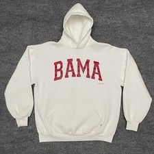 Vintage Alabama Crimson Tide Hoodie Mens XL White Spell Out Heavy Sweatshirt USA