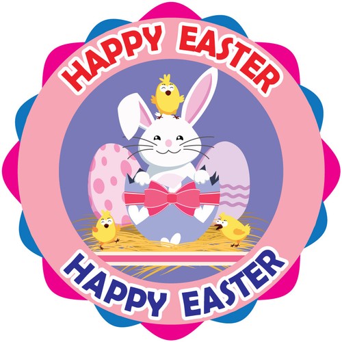 35 Pre-cut Easter Bunny Cupcake Toppers assorted Edible Wafer Paper - Picture 12 of 20