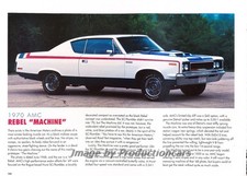 1970 Amc American Motors Rebel Machine - Original Car Print Article J264