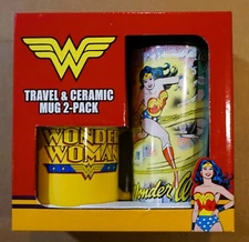 iCup Wonder woman Travel & Ceramic Mug 2-pack