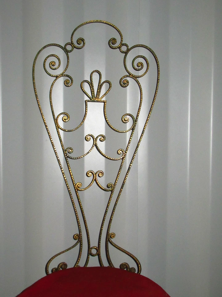 ANCIENNE CHAISE EN FER FORGÉ MARTELÉ-ANNÉE 50-DE PIER LUIGI COLLI-ITALIE-N°8 - Photo 2/4