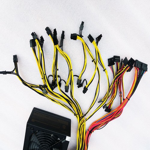 1600W Power Supply for 6GPU Eth Rig Ethereum Coin Miner Mining Dedicated 90 Gold - Picture 2 of 4