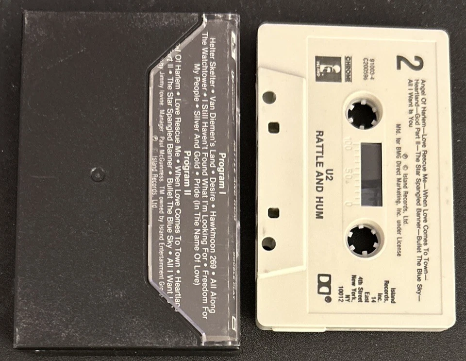 U2 Rattle and Hum 91003-4 Chrome/Dolby Cassette Tape (Island Records Used) — 第 2/4 张图片