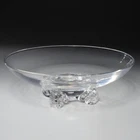 Steuben Crystal Art Glass Scroll Footed Bowl by John Dreves 10.5" Vintage 1940s