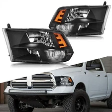 Black Housing Amber Corner Headlight Head Lamp Fit For 09-18 Ram 1500 2500 3500