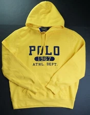 POLO RALPH LAUREN Men's Yellow POLO 1967 ATHL. DEPT. Fleece Pullover Hoodie NWT