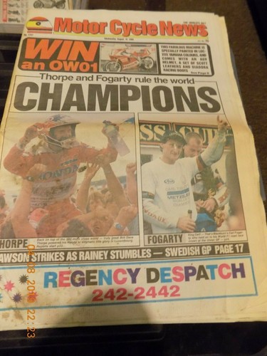  Motor Cycle News/16,8,89/honda cb450 v suzuki gs 500/world mx/suzuki rmx250 - Picture 1 of 11