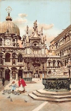 A663 Italy Venezia Venice Cortile del Palazzo Ducale Art vintage postcard