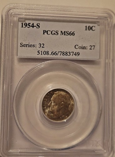 1954 S Roosevelt Dime PCGS MS66