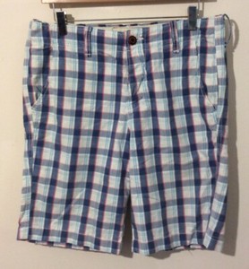 blue checkered shorts
