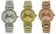 Prince London NY ladies coloured metal watch with stone set bezel and strap 7801