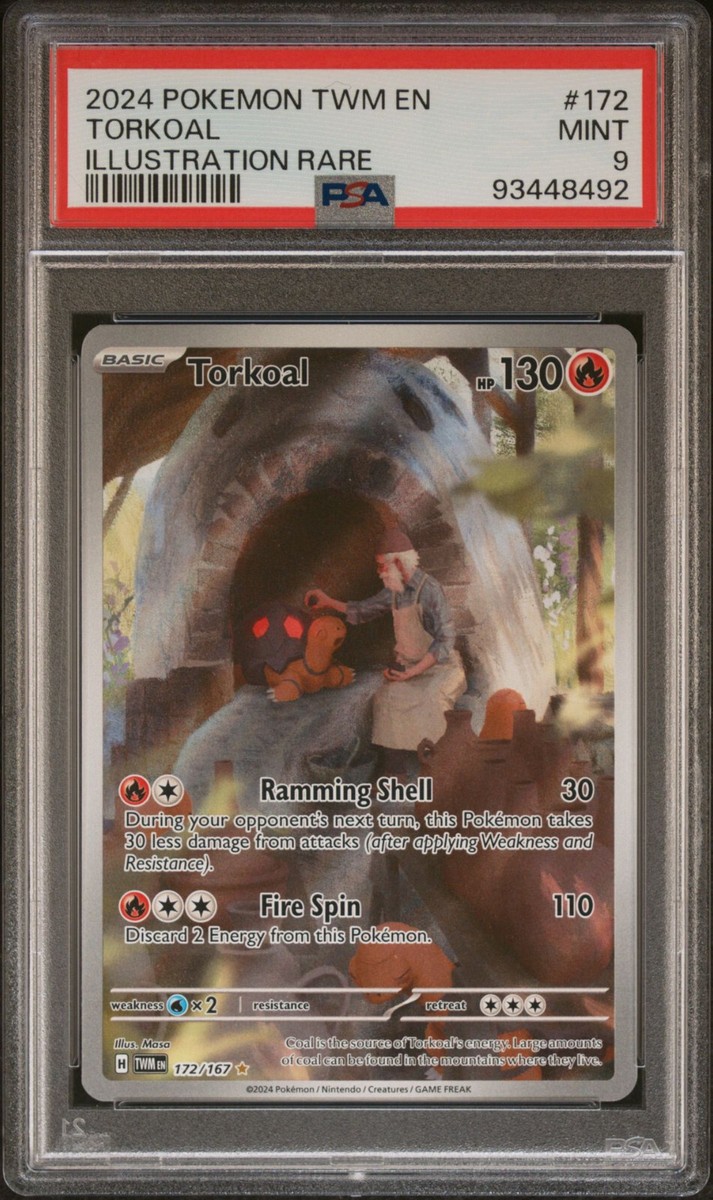 PSA 9 Mint Torkoal 172/167 Illustration Rare Full Art - Pokémon