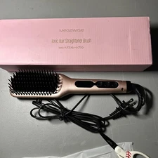 Megawise KL-1025 Pink Corded Electric Fast Heating Ionic Hair Straightener Brush