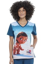 Moana Cherokee Scrubs Tooniforms Disney V Neck Top TF627 MHBM