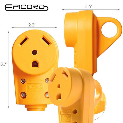125V 30 Amp RV Heavy Duty Replacement Male/Female Plug with Ergonomic Handle USA - Picture 10 of 15