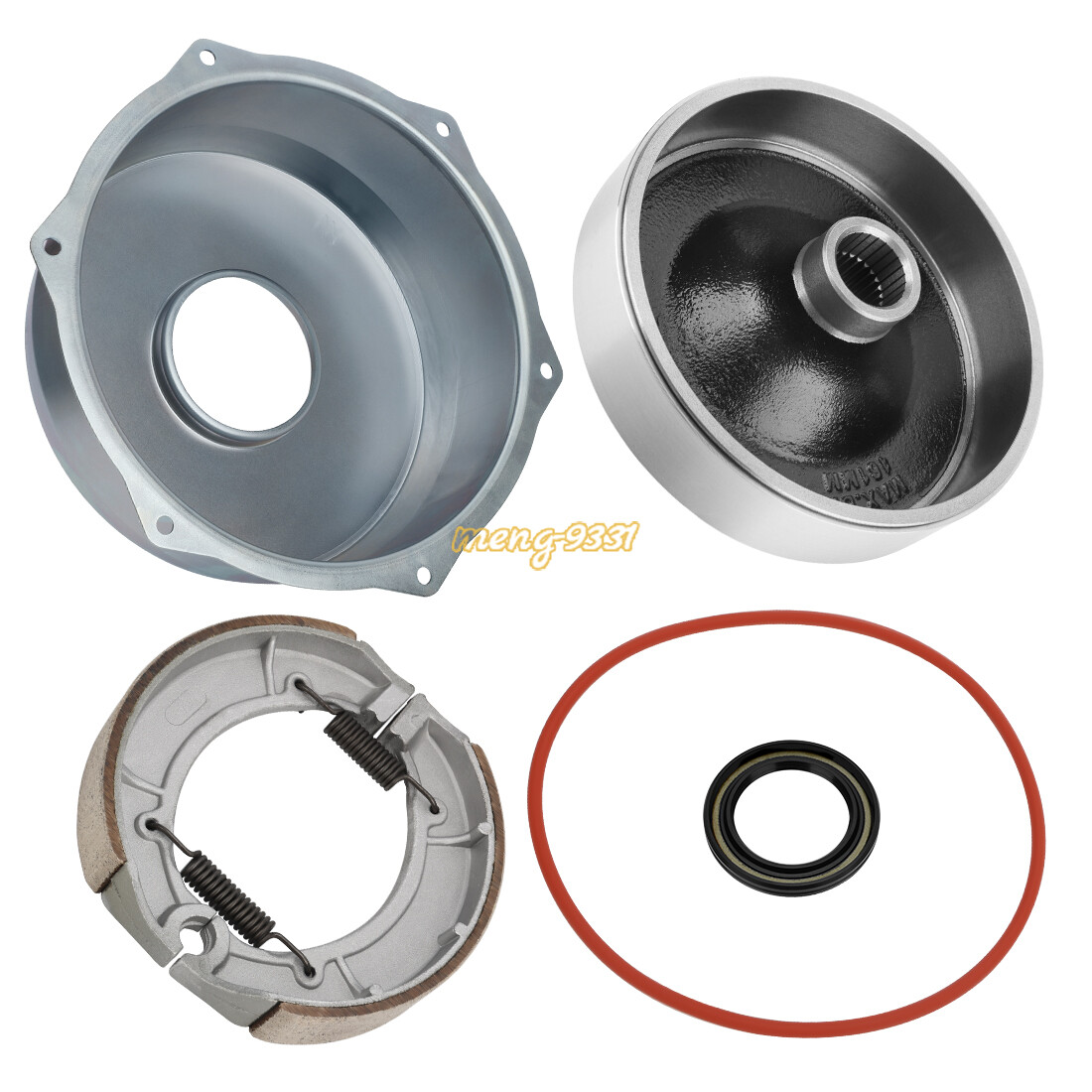 Rear Brake Drum Cover Hub Brake Shoes Seal Kit for Yamaha Big Bear 400 2000-2004