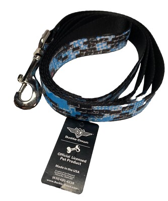 5ft Dog Leash Lightweight 1'' x 5' Blue Black Bricks Buckle Down