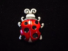 "JJ" Jonette Jewelry Silver Pewter LADYBUG Pin