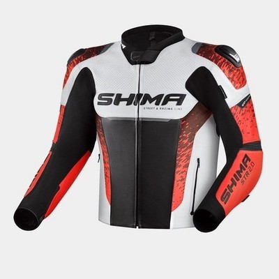 Shima Motorcycle Jacket Men STR 2 Racing Leather Jacket CE Approved, All Sizes