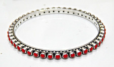 925 Sterling Silver Natural Coral Bangle size 2-6 Gemstone Jewelry handmade