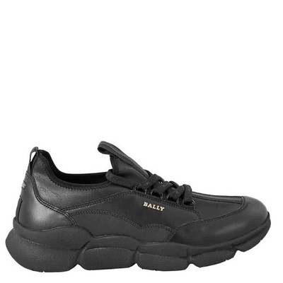 Bally Men's Black Leather Lace-up Trainers, Brand Size 37 (US Size 5.5)