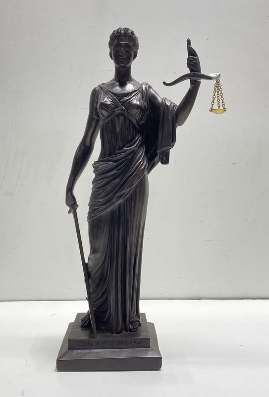 Sergey Eylanbekov Lady Justice Statue 19" 1995 Alva Equal Justice Under Law