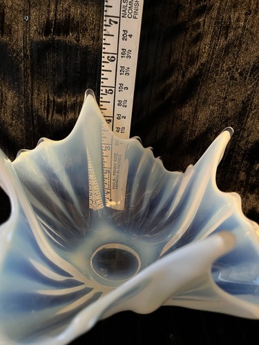Fostoria Heirloom Aqua Blue Opalescent Center Bowl Dish Handkerchief Wave-Like - Picture 8 of 17