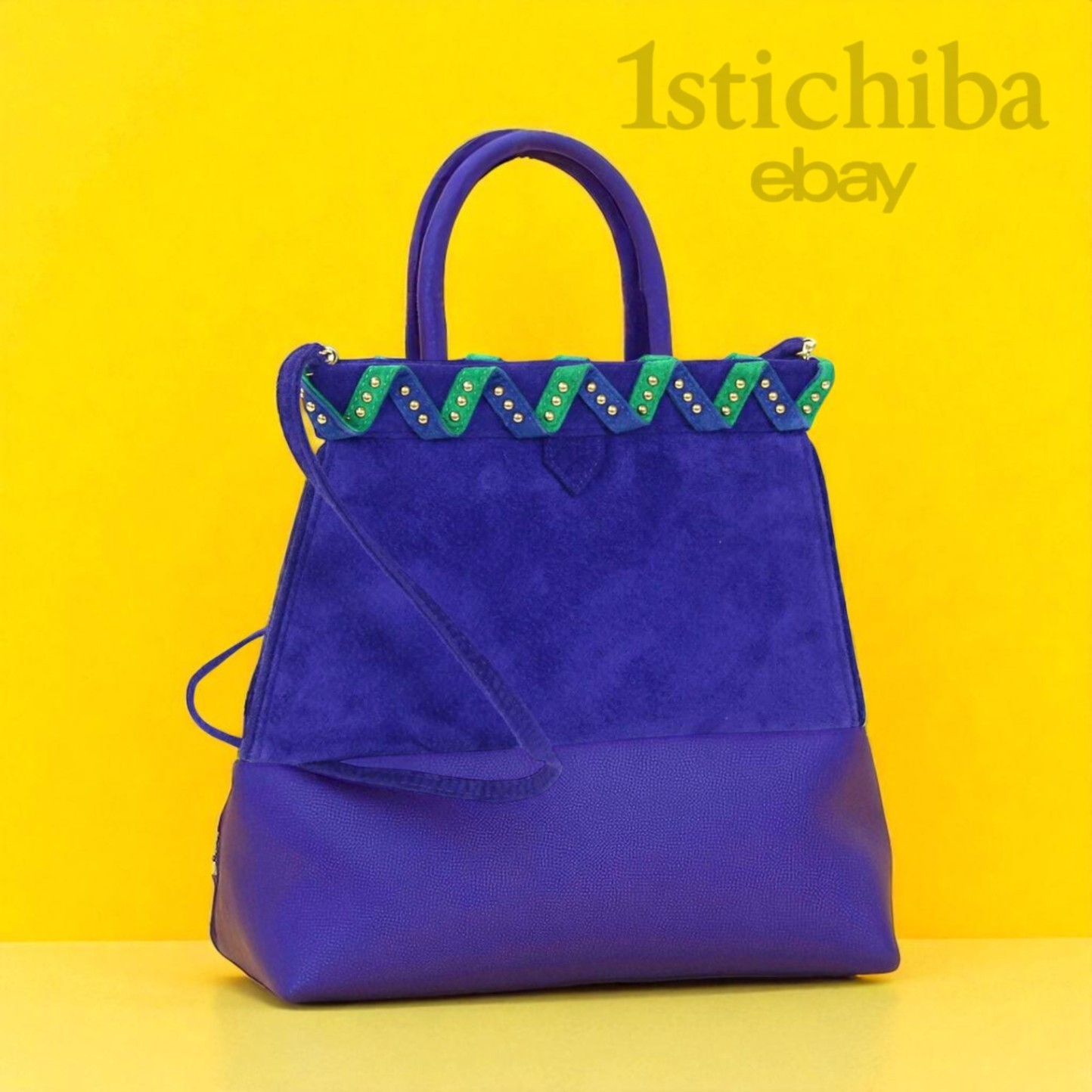 Borsa a tracolla Yves Saint Laurent scamosciata blu viola tracolla usata