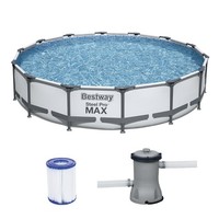 Bestway Pool Schwimmbecken Swimmingpool Gartenpool Steel Pro Max Pumpe Set 56438