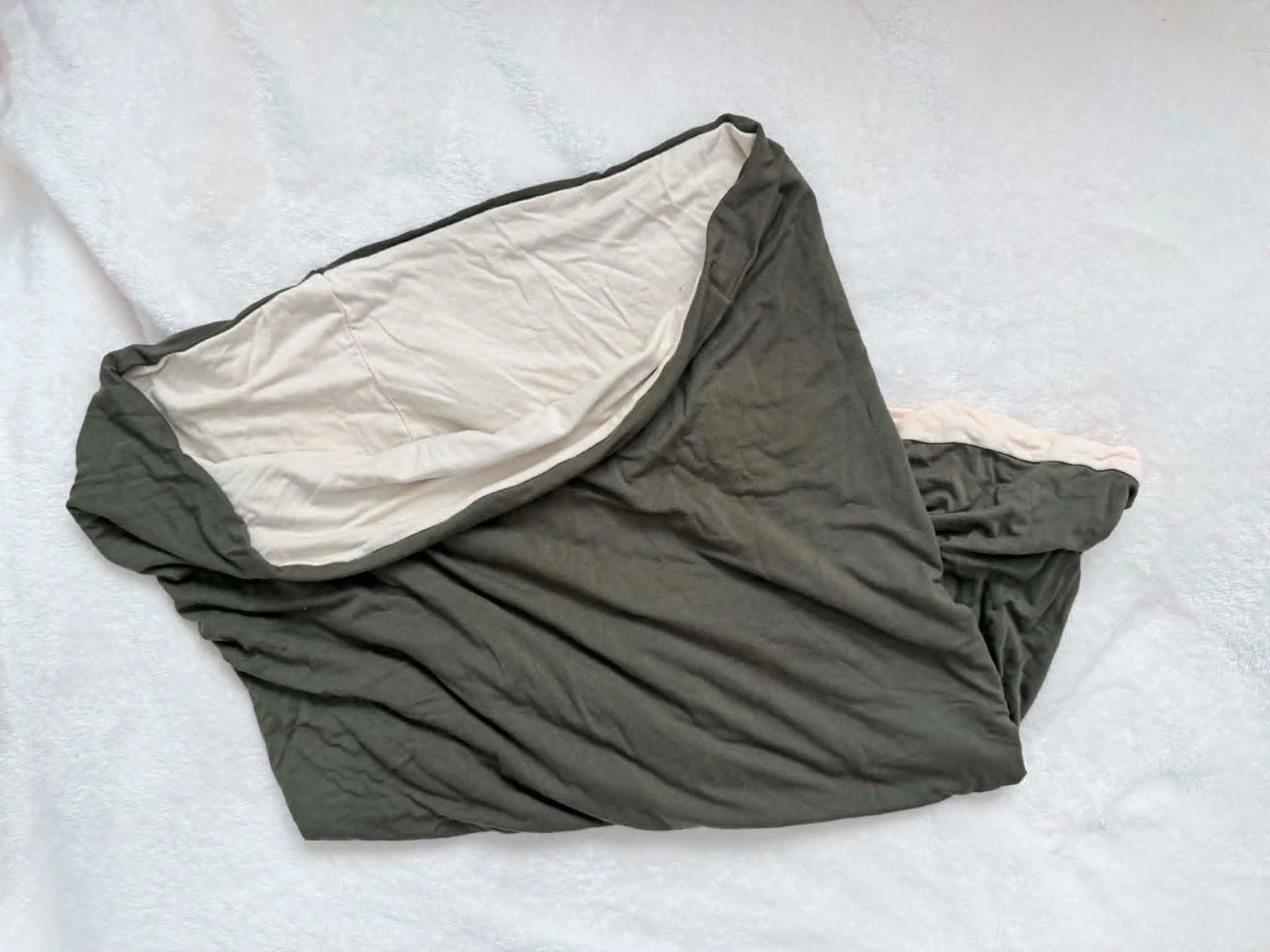 Baby Carrier - Reversible Bonding Comforter - Soft/Stretchy - GREEN/CREAM - D15