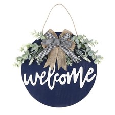 Welcome Sign for Front Door Round Wood Sign Hanging for Farmhouse porch Door ...