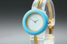 [Near MINT] GUCCI Change Bezel 11/12.2 26mm Blue Quartz Women's Watch From JAPAN