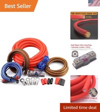 0 Gauge Amplifier Wiring Kit,3000W Car Audio Installation Kit with 17FT CCA P...