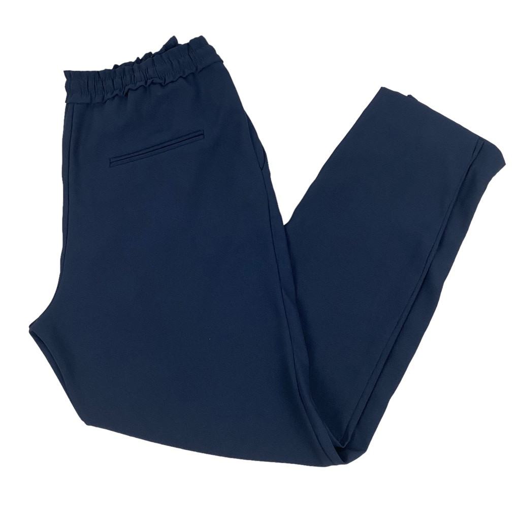 Zara Basic Navy Pull On Drawstring Pant size XS - image 1
