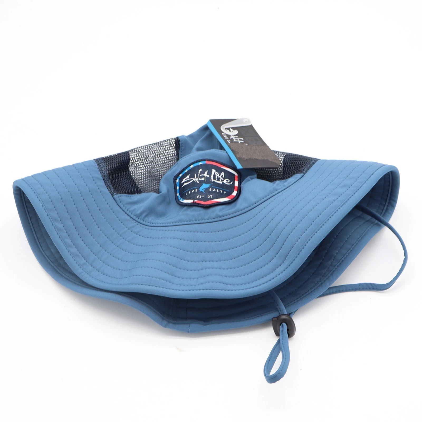 Salt Life Mens Atlantic Blue Boonie Sun Hat Mesh Performance Fishing NEW