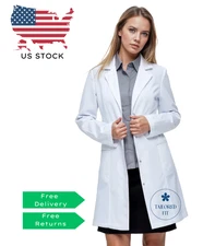 New Women's Tailored Fit Lab Coat Medical Doctor Dentist Work Jacket
