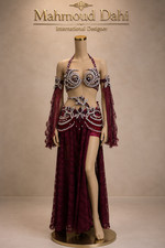 Professional Egyptian Belly Dance Bra  Skirt Set Crystal Rhinestone Costume