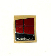 1 x fits Windows 8 Laptop/PC Metal Sticker Badge Decal 18mm x 23mm Black-Red