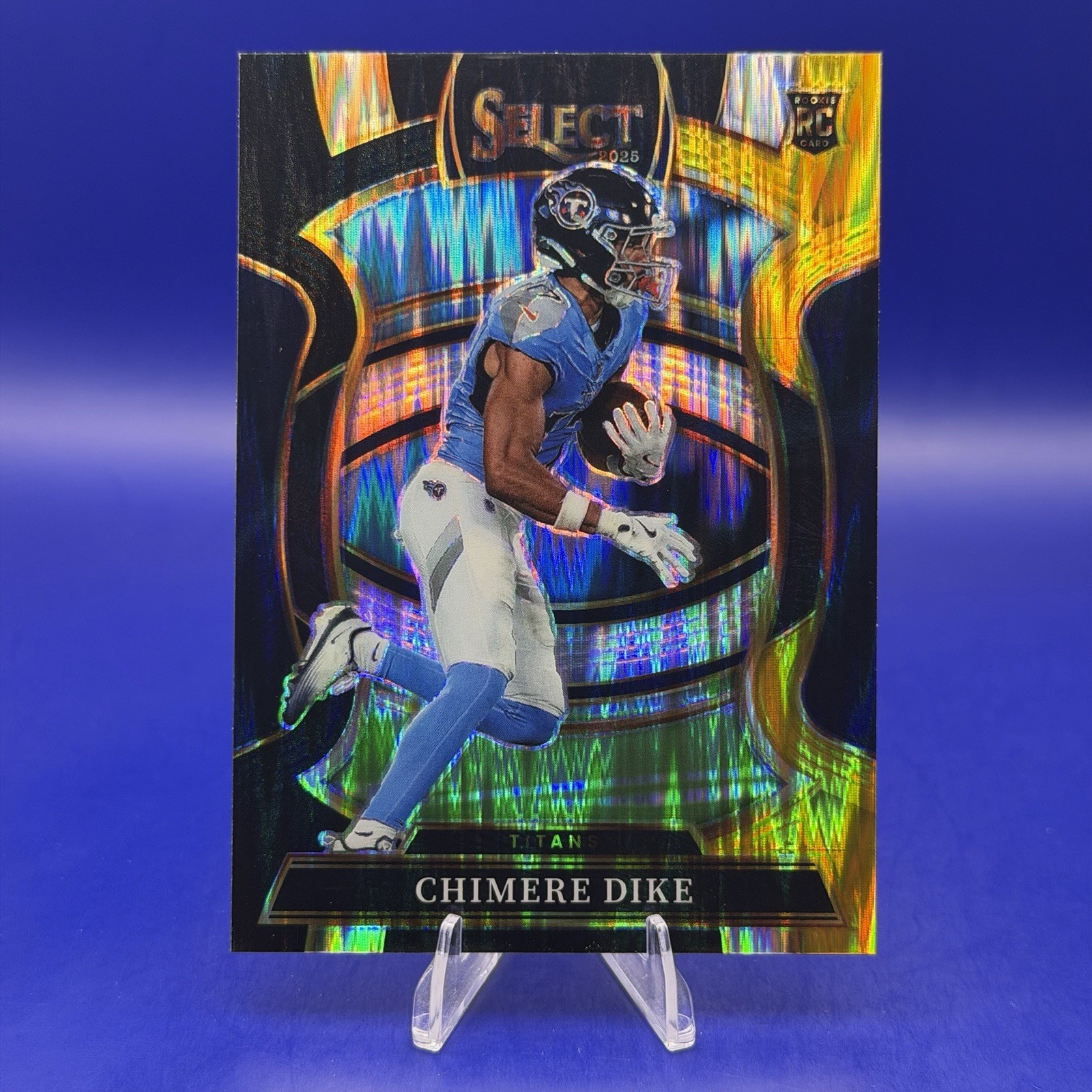 2025 Panini Select Chimere Dike Black & Gold Shock Prizm #27 Rookie RC Titans