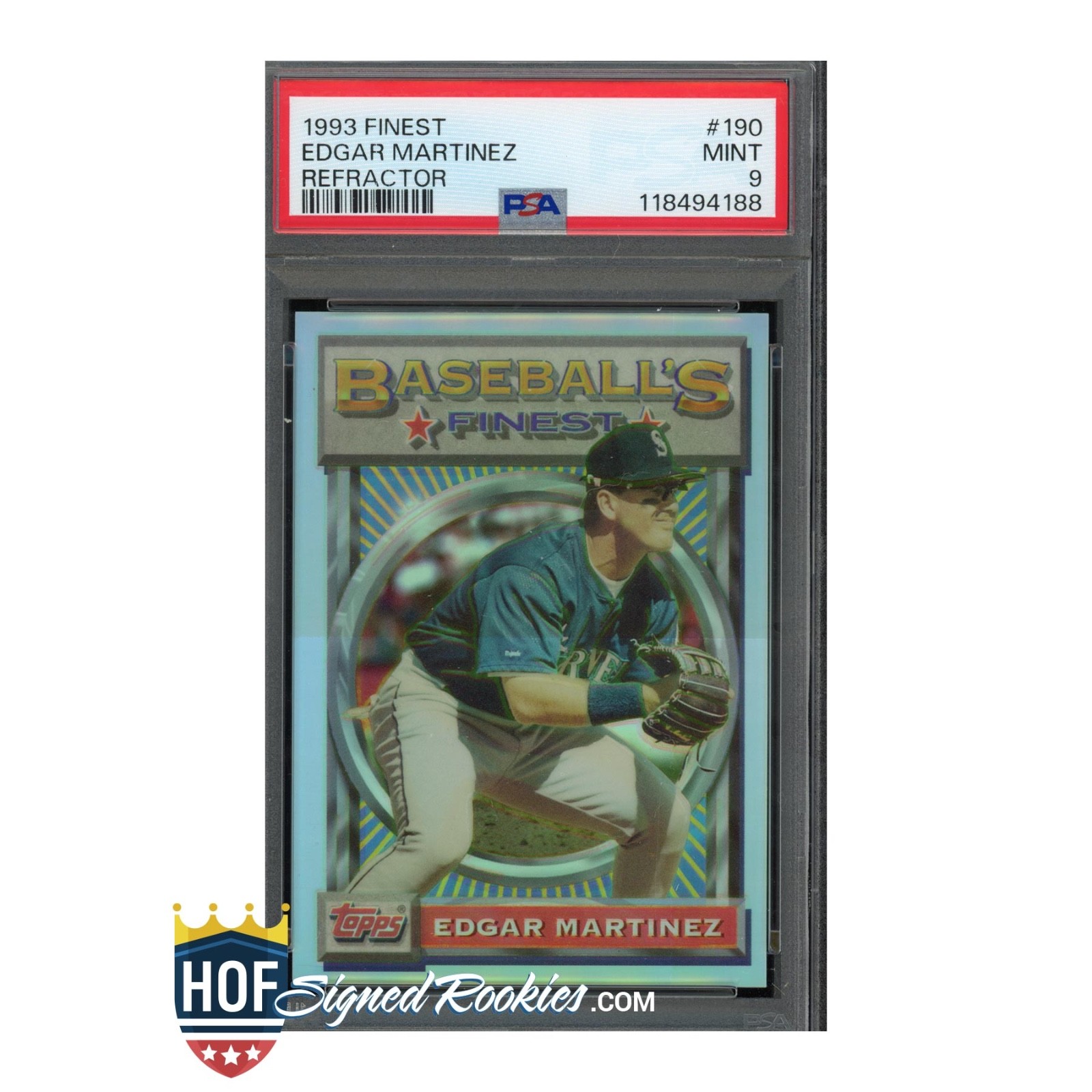1993 Finest Refractor #190 Edgar Martinez PSA 9 mint mariners hof *HOFSR*